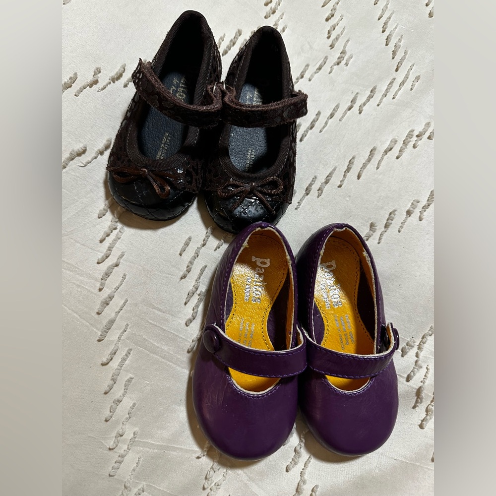 Pazitos Purple and Black Dress Shoes for Kids